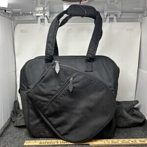 Ame & Lulu Sweet Shot Tennis Tote Racquet Bag Black Sporty Chic